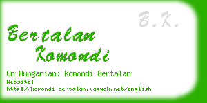 bertalan komondi business card